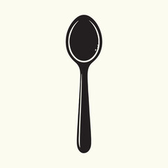 Wooden Spoon Silhouette Vector Illustration