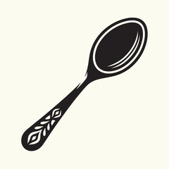 Wooden Spoon Silhouette Vector Illustration