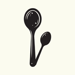 Wooden Spoon Silhouette Vector Illustration