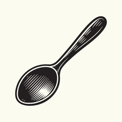 Wooden Spoon Silhouette Vector Illustration