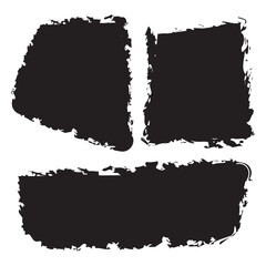 Set of paint brush stroke, ink splatter and artistic design elements, Dirty watercolor texture, box, frame, grunge background, black paint, ink brush stroke