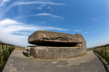 Second World War Bunker Den Hoorn in North Holland, Netherlands. Beautiful view of the dunes along the Dutch Coast