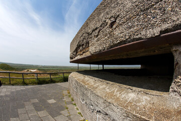 Second World War Bunker Den Hoorn in North Holland, Netherlands. Beautiful view of the dunes along the Dutch Coast
