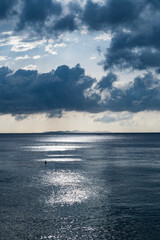Obraz premium Amazing clouds above Kornati islands, Croatia, visible far on the horizon