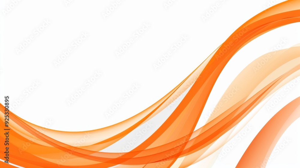 Poster vector orange and white background with simple wavy line on the right side