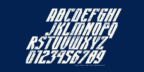 Obraz premium Italic sans serif font in sport style