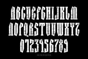 Narrow serif font in retro style