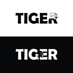 Tiger Text Logo Vector Design