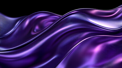 Obraz premium A smooth and flowing abstract design in shades of purple, resembling waves or fabric.