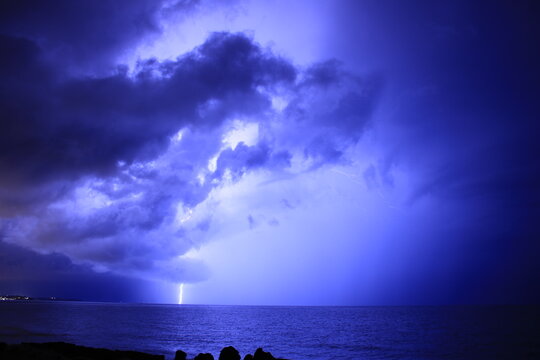 Cloudy stormy night sky