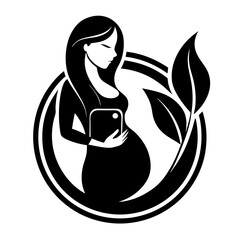 Obraz premium Logo for pregnant women app art vector illustration