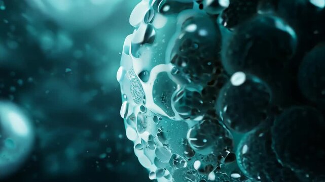 Microscopic View of Cells in Liquid Medium Representing Science and Research