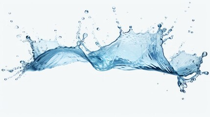 Water splash isolated on white background beautiful splashes a clean water. Neural network ai generated art