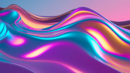 Fototapeta premium Futuristic Liquid Shapes and Holographic Art with Generative AI