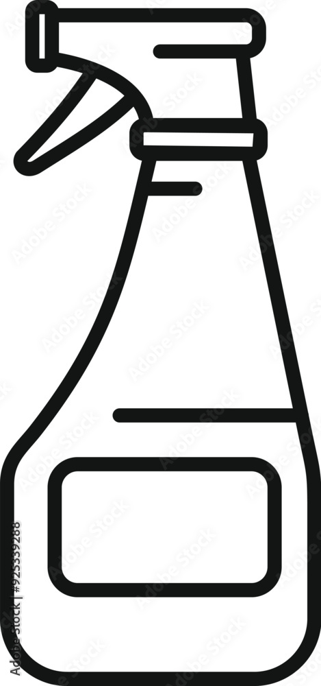 Poster cleaning spray bottle with trigger for detergent and disinfectant is isolated on white background