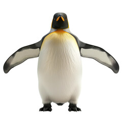 Fototapeta premium Front view penguin isolated on white or transparent background, png clipart, design element. Easy to place on any other background.