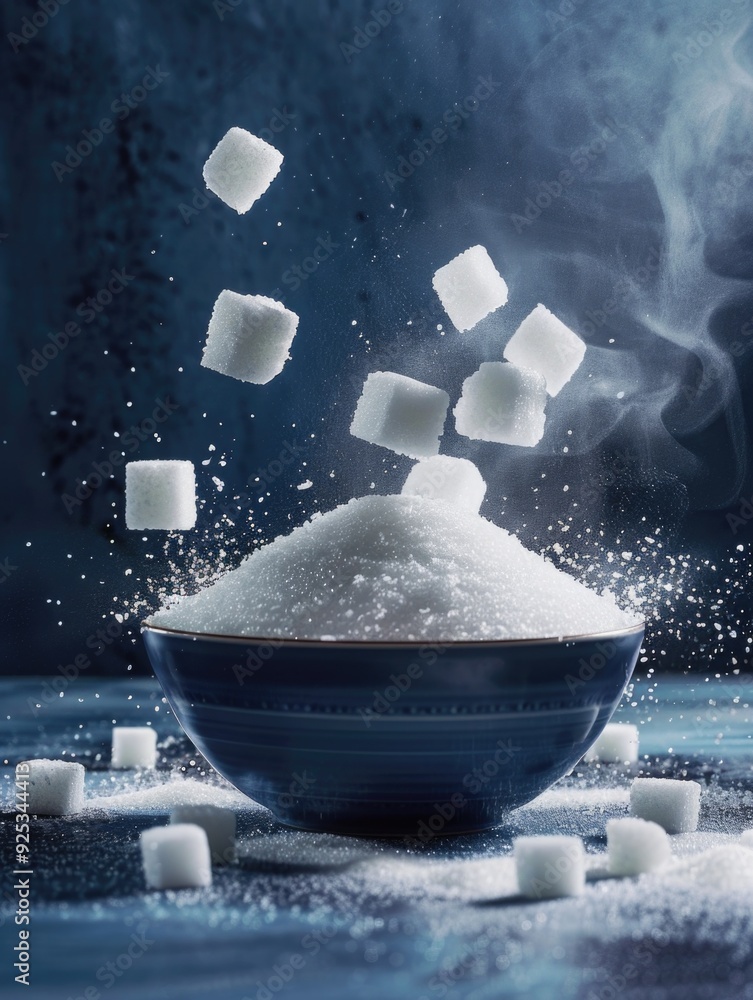 Poster the image shows a bowl of sugar that has been heated to the point of bubbling and fizzing.