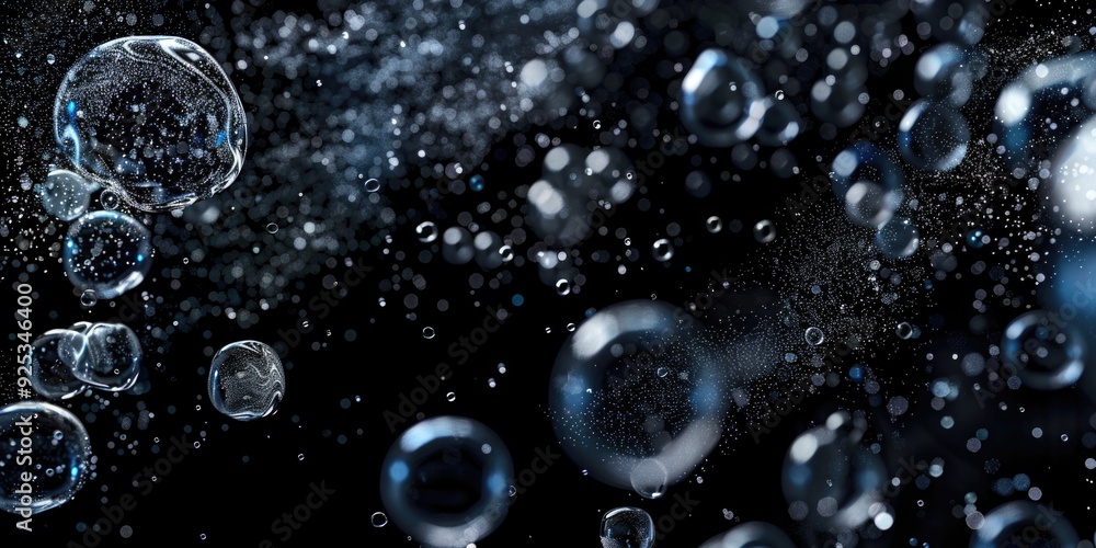 Poster this image depicts a scientific experiment where bubbles are being used to simulate the environment 