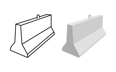 Concrete road barriers icon vector illustration. Concrete road barriers for blocking road
