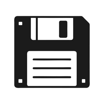 recommend clip art: Black silhouette floppy disk icon and vector illustration