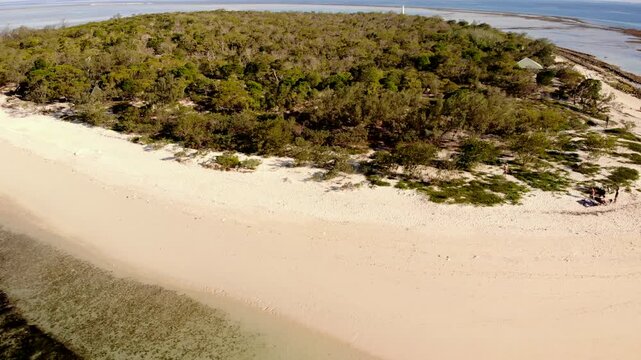 Desertic Paradise Island New Caledonia ilot Signal turquoise turtles Drone 4k