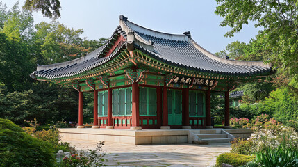Obraz premium Tourism in South Korea: Visiting Seoul palaces,