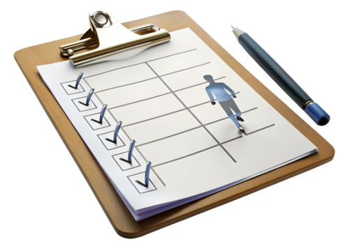 PNG task checklist with pen on clipboard transparent