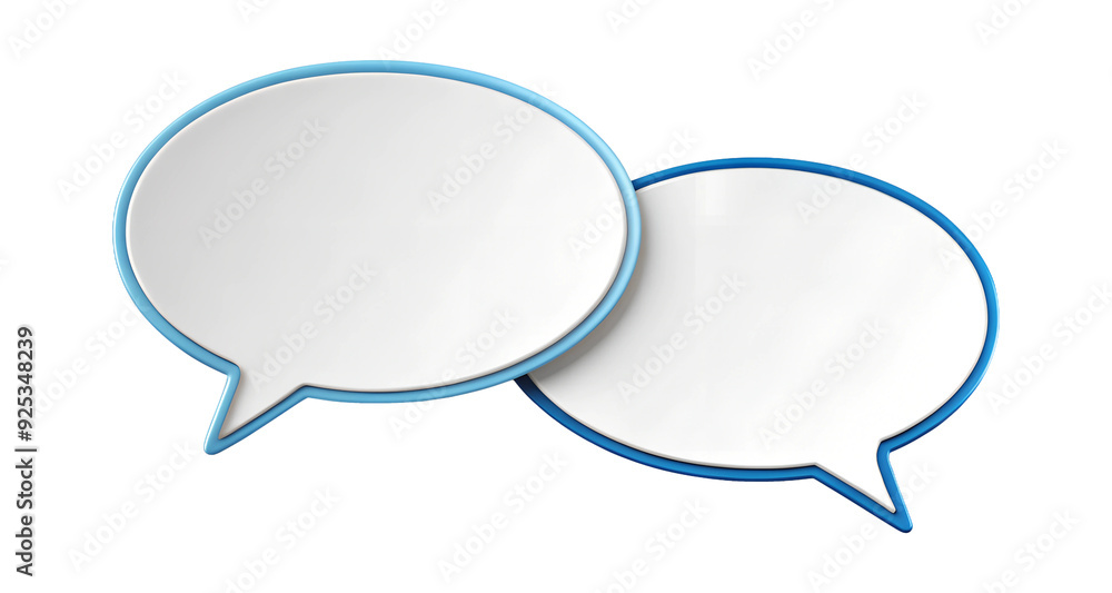 Wall mural png white and blue speech bubbles blank transparent