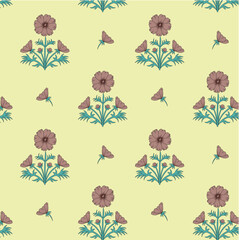 pattern with flowers digital print design