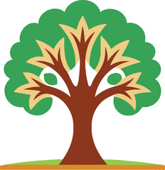 Tree on white background of vector illustration