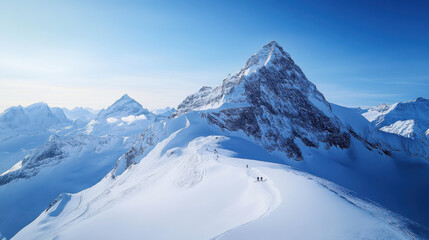 Tourism in Switzerland: Skiing in the Swiss Alps,