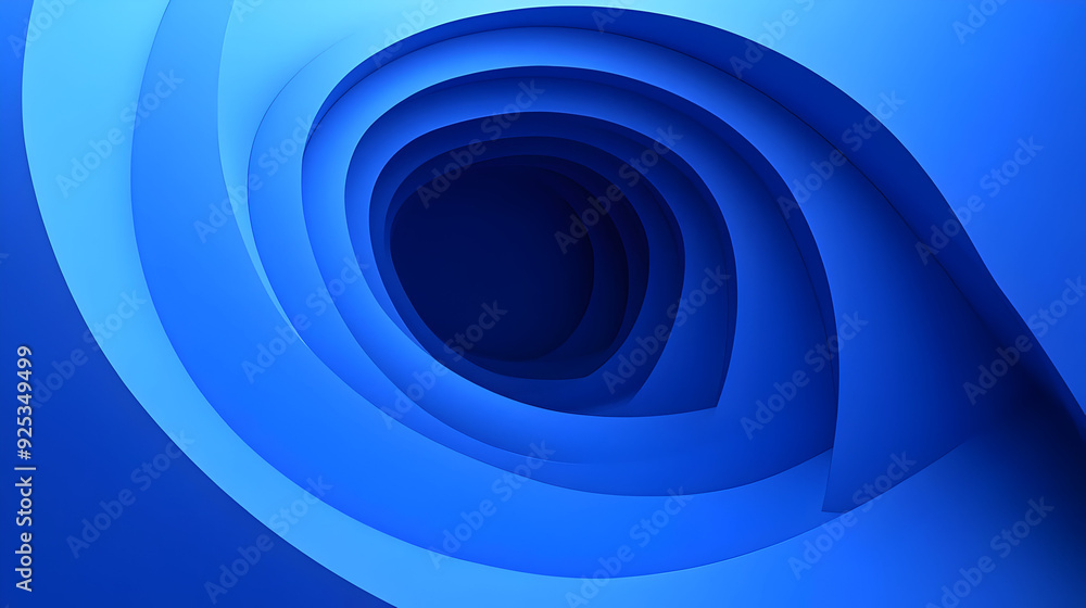 Poster A swirling blue abstract design creating a sense of depth and movement.