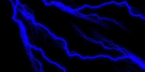 Abstract Watercolor Vector blue and black cracked texture style overlay with cracked texture. Lightning flash on black background.  Natural phenomenon, light effect. 