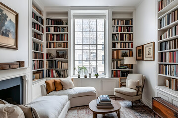 Bookshelf in living room.