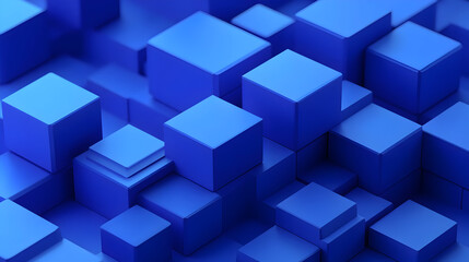 Obraz premium A textured arrangement of blue cubes creating a visually striking abstract design.