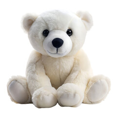 Obraz premium polar bear stuffed fluffy plushie on transparent background