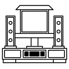 Entertainment center . art vector illustration