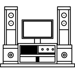 Entertainment center . art vector illustration