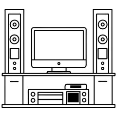 Entertainment center . art vector illustration