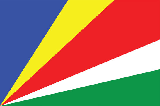 National flag of Seychelles. Seychelles flag. Vector illustration. 