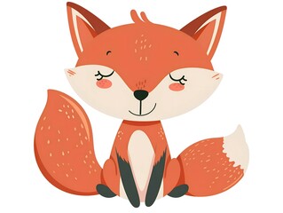 Obraz premium fox clipart simple illustration for kids book. AI generated