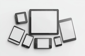 Multiple responsive screen and mobile devices mockup created with Generative AI