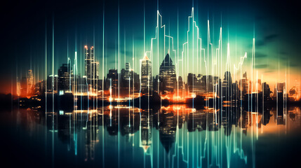 A city in the night, city skyline at night, night city skyline, city skyline at sunset