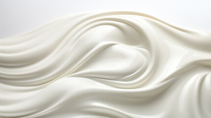 Silky white cream with flowing curves