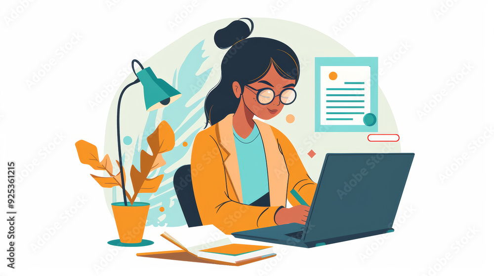 Poster focused professional engaging in virtual workshop for skill development and note-taking
