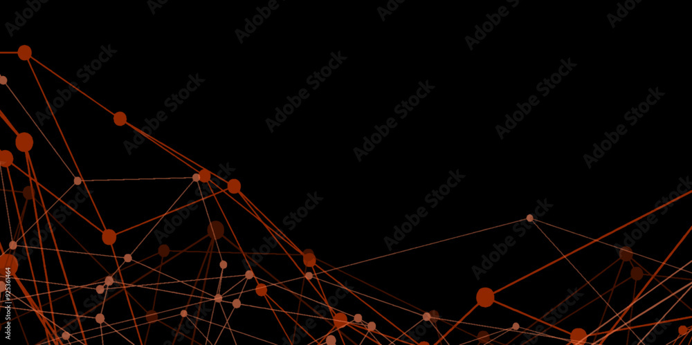 Aufkleber abstract connecting dots and lines with geometric background. geometric plexus structure cybernetic 