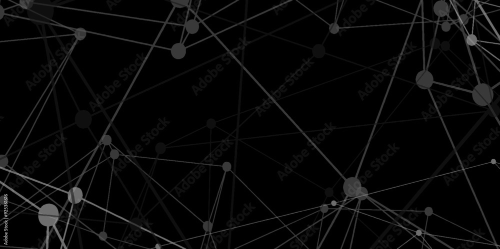 Aufkleber abstract connecting dots and lines with geometric background. geometric plexus structure cybernetic 