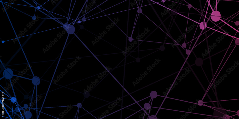 Aufkleber abstract connecting dots and lines with geometric background. geometric plexus structure cybernetic 