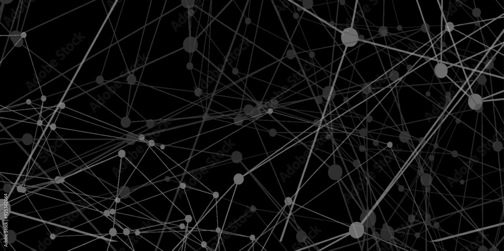 Aufkleber abstract connecting dots and lines with geometric background. geometric plexus structure cybernetic 