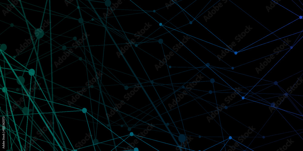 Aufkleber abstract connecting dots and lines with geometric background. geometric plexus structure cybernetic 